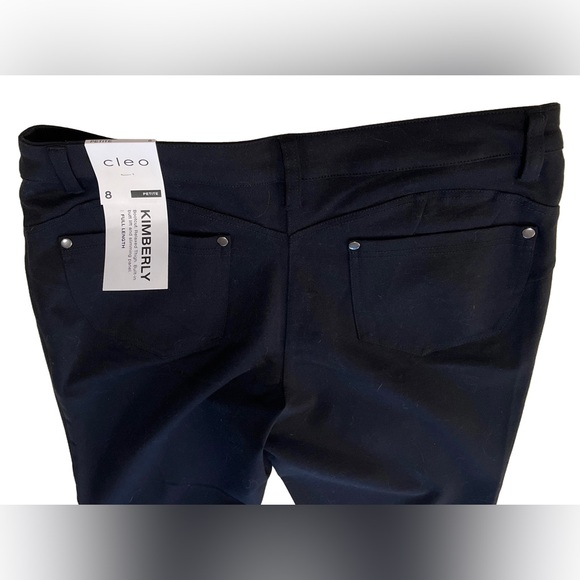 NWT CLEO PETITE “Kimberly” wardrobe staple zip-up black boot cut pants size 8 - Picture 8 of 8